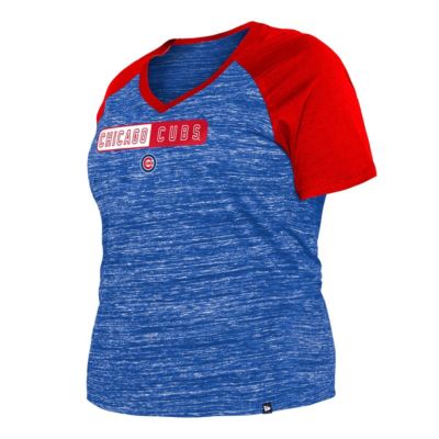 MLB Chicago Cubs Plus Size Space Dye Raglan V-Neck T-Shirt