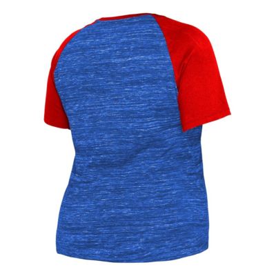 MLB Chicago Cubs Plus Size Space Dye Raglan V-Neck T-Shirt