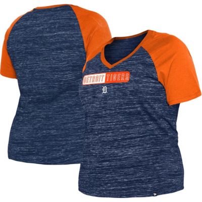 MLB Detroit Tigers Plus Space Dye Raglan V-Neck T-Shirt