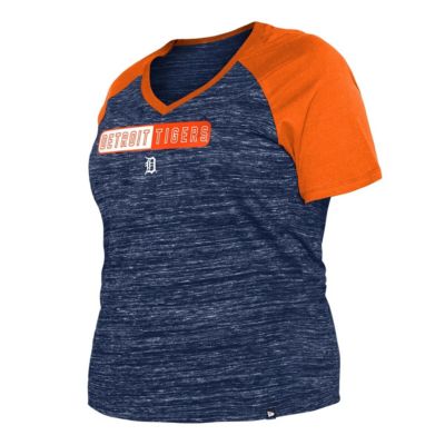 MLB Detroit Tigers Plus Space Dye Raglan V-Neck T-Shirt