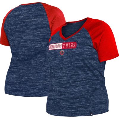 MLB Minnesota Twins Plus Size Space Dye Raglan V-Neck T-Shirt