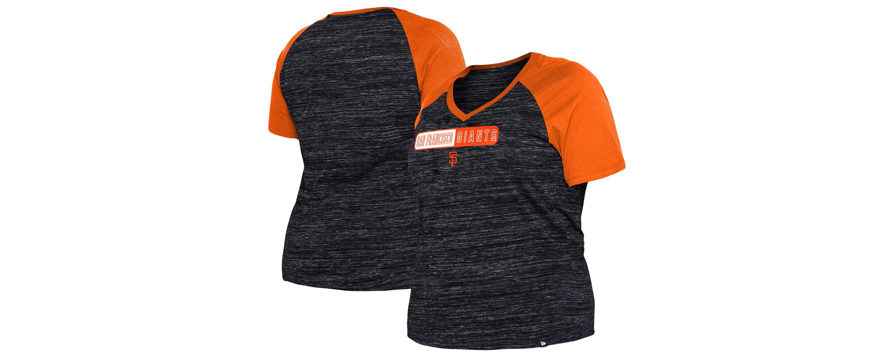 MLB San Francisco Giants Plus Size Space Dye Raglan V-Neck T-Shirt