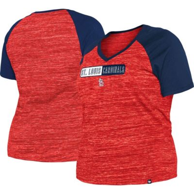 MLB St. Louis Cardinals Plus Size Space Dye Raglan V-Neck T-Shirt