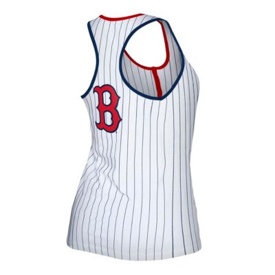 Boston Red Sox MLB Pinstripe Henley Racerback Tank Top