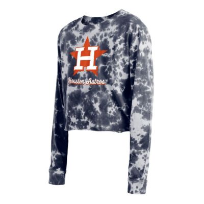 MLB Houston Astros Tie-Dye Cropped Long Sleeve T-Shirt