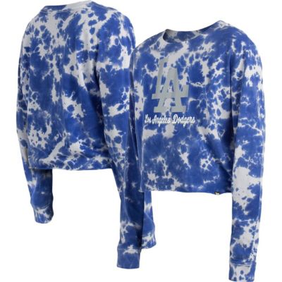 MLB Los Angeles Dodgers Tie-Dye Cropped Long Sleeve T-Shirt