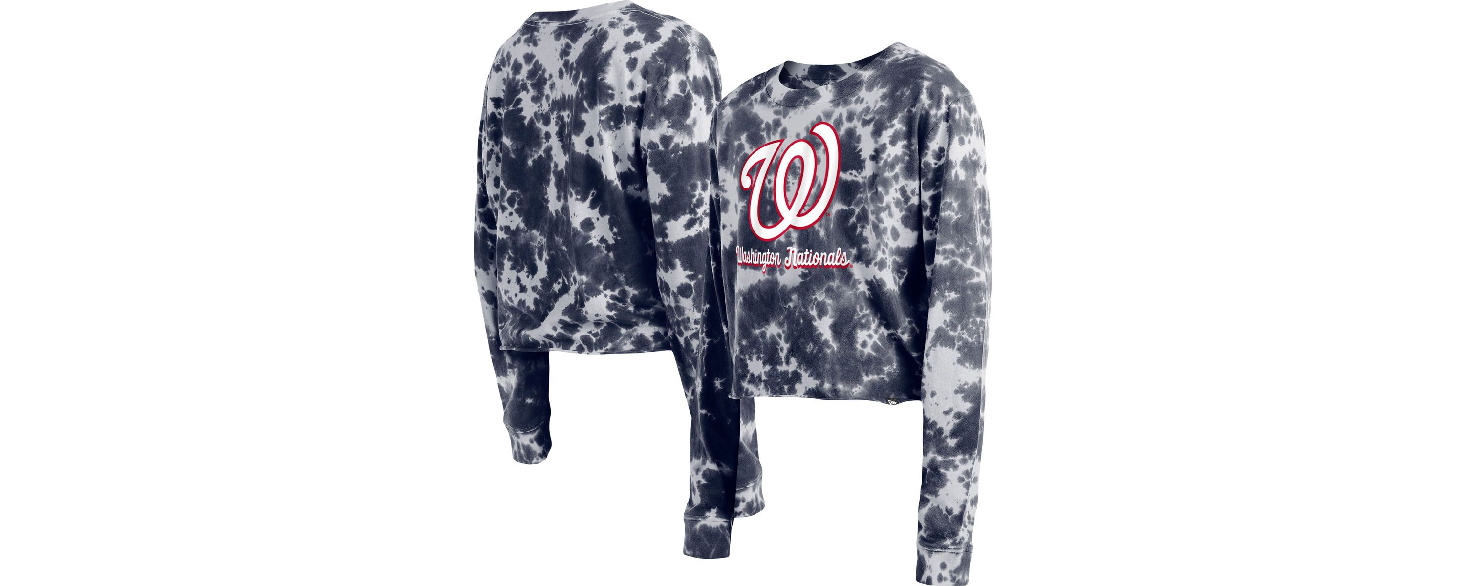 MLB Washington Nationals Tie-Dye Cropped Long Sleeve T-Shirt