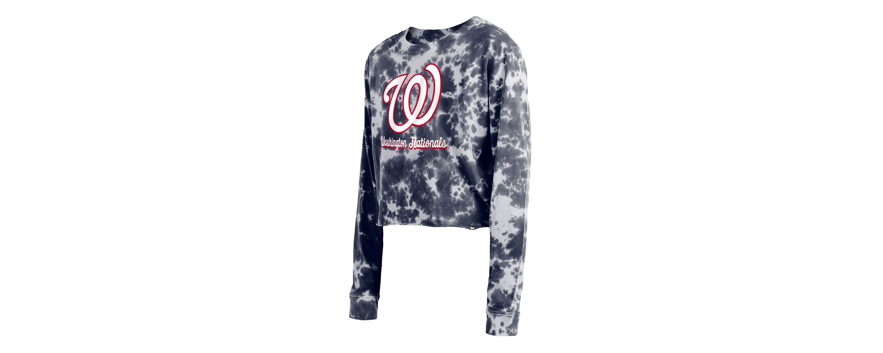 MLB Washington Nationals Tie-Dye Cropped Long Sleeve T-Shirt
