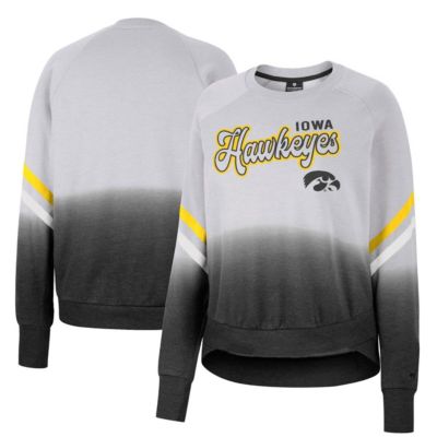 NCAA Iowa Hawkeyes Cue Cards Dip-Dye Raglan Pullover Sweatshirt