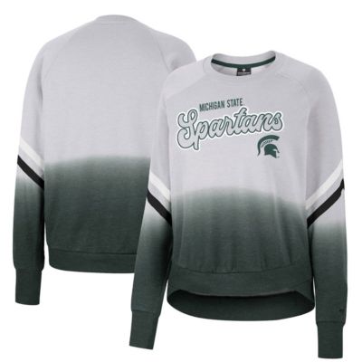 NCAA Michigan State Spartans Cue Cards Dip-Dye Raglan Pullover Sweatshirt