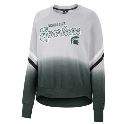 NCAA Michigan State Spartans Cue Cards Dip-Dye Raglan Pullover Sweatshirt