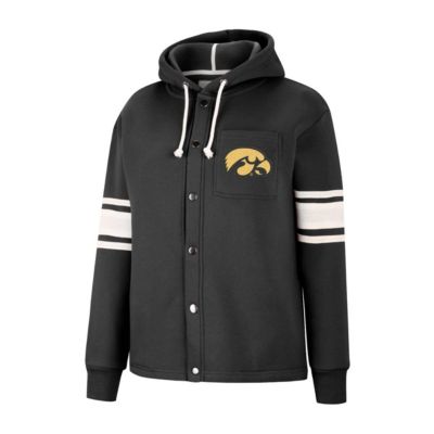 NCAA Iowa Hawkeyes Mia Striped Full-Snap Hoodie Jacket