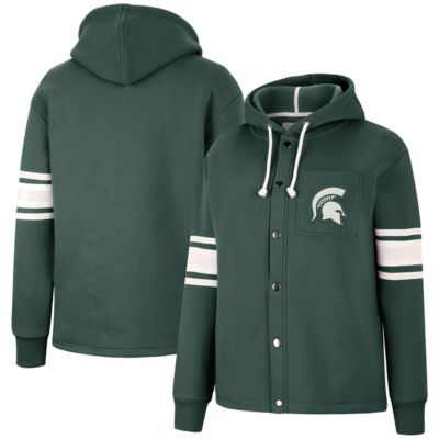 NCAA Michigan State Spartans Mia Striped Full-Snap Hoodie Jacket