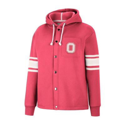 NCAA Ohio State Buckeyes Mia Striped Full-Snap Hoodie Jacket