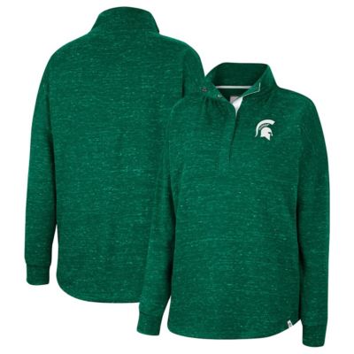 NCAA Michigan State Spartans Natalie Speckled Quarter-Snap Top
