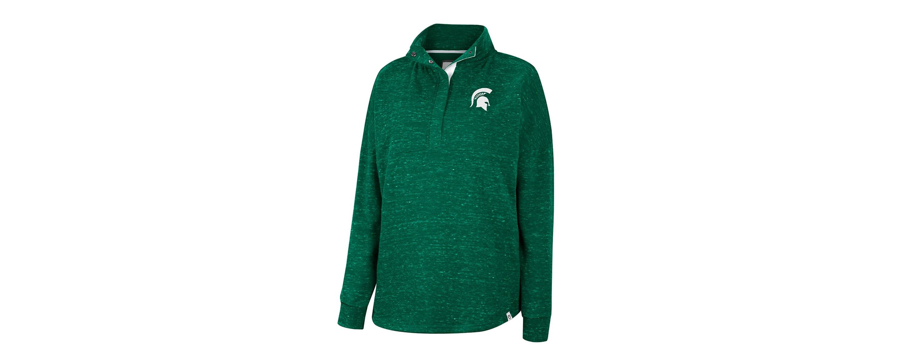 NCAA Michigan State Spartans Natalie Speckled Quarter-Snap Top