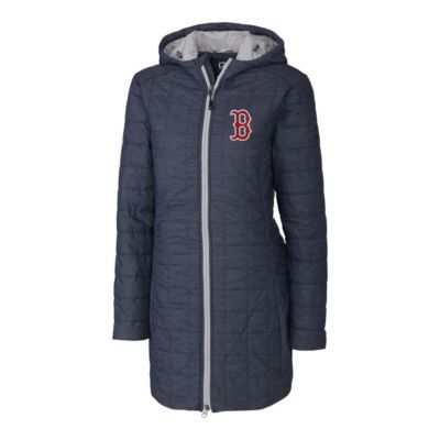 Boston Red Sox MLB Heathered Rainier Primaloft Eco Full-Zip Hoodie Long Coat