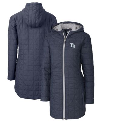 MLB Heathered Tampa Bay Rays Rainier Primaloft Eco Full-Zip Hoodie Long Coat