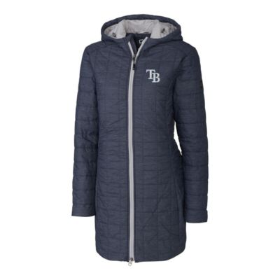 MLB Heathered Tampa Bay Rays Rainier Primaloft Eco Full-Zip Hoodie Long Coat