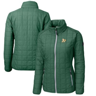 MLB Heathered Oakland Athletics Rainier PrimaLoft Eco Full-Zip Puffer Jacket