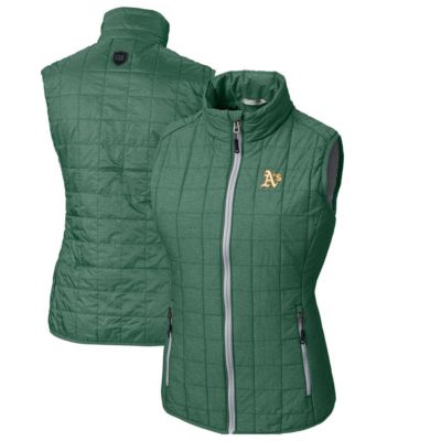 MLB Heathered Oakland Athletics Rainier PrimaLoft Eco Full-Zip Puffer Vest