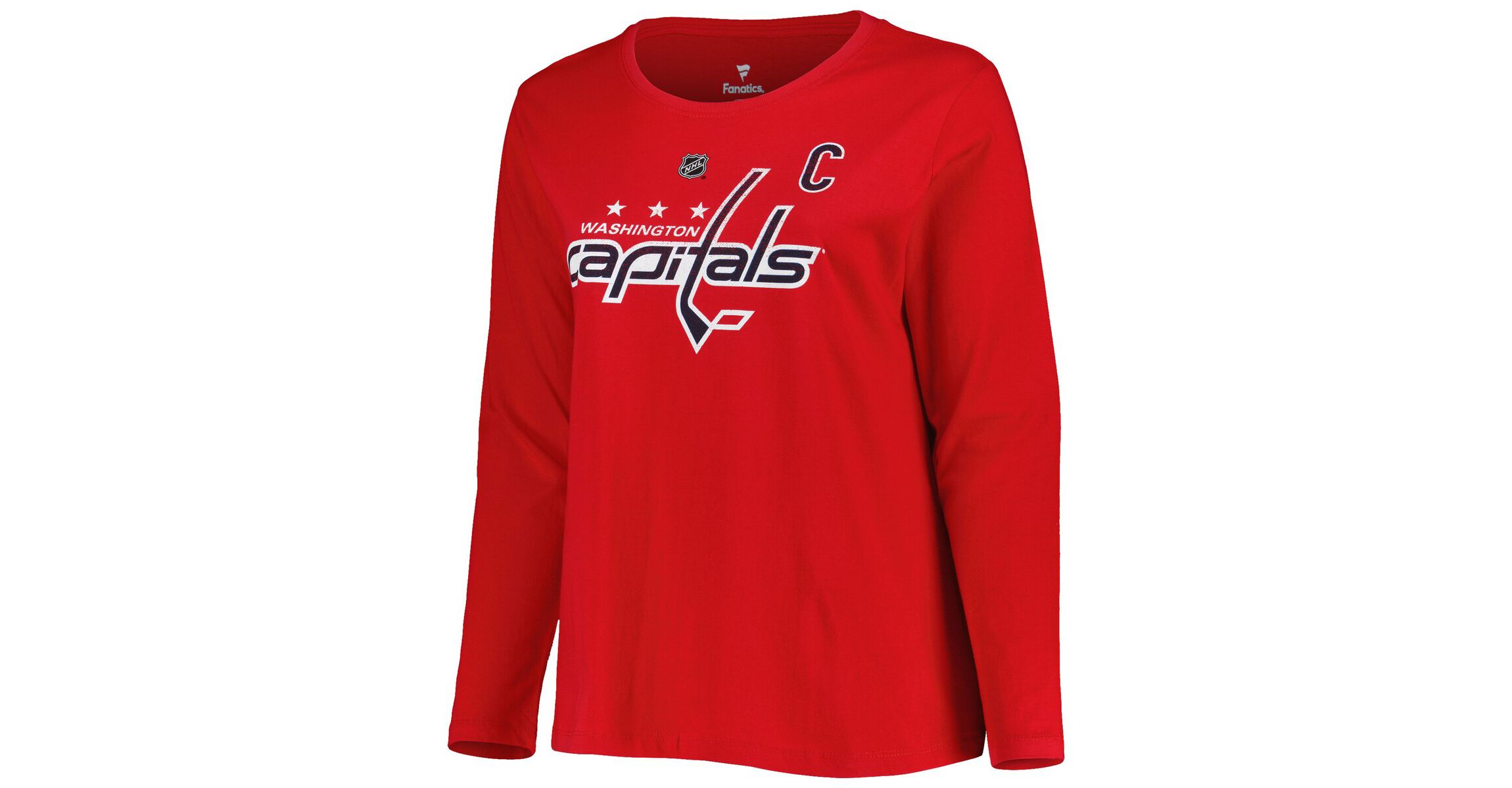 NHL Alexander Ovechkin Washington Capitals Plus Size Distressed Printed Name & Number Long Sleeve T-Shirt