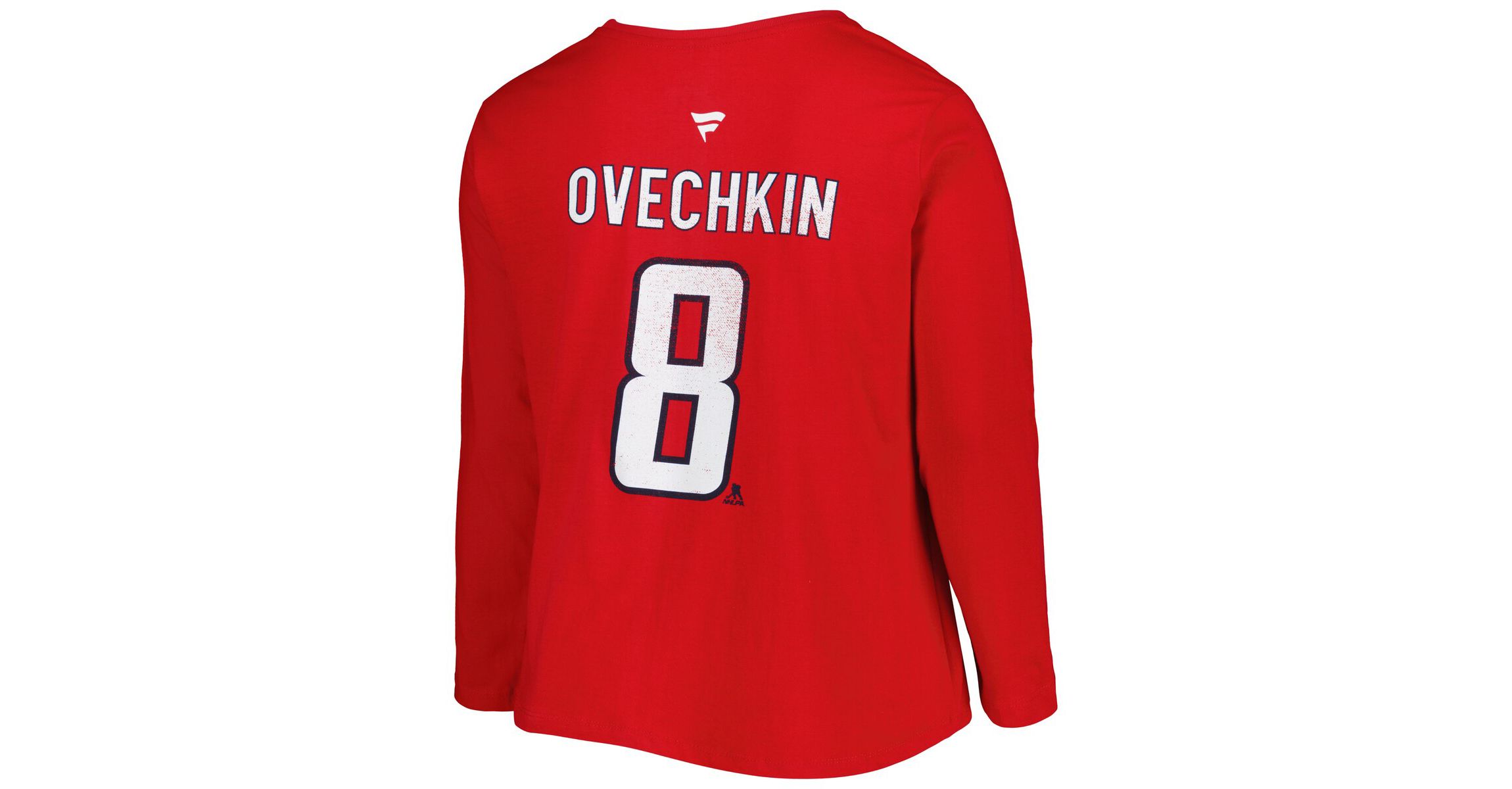 NHL Alexander Ovechkin Washington Capitals Plus Size Distressed Printed Name & Number Long Sleeve T-Shirt