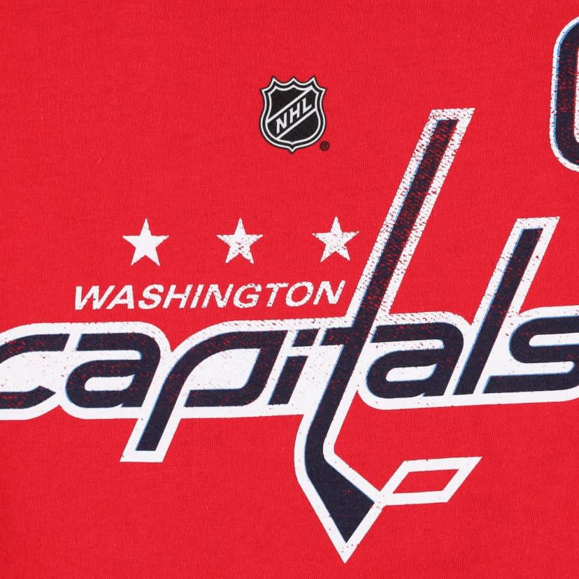 NHL Alexander Ovechkin Washington Capitals Plus Size Distressed Printed Name & Number Long Sleeve T-Shirt