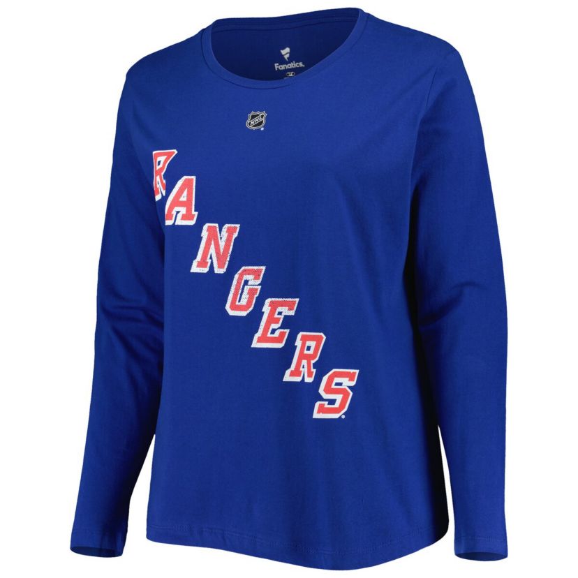 NHL Mika Zibanejad New York Rangers Plus Size Name & Number Long Sleeve T-Shirt