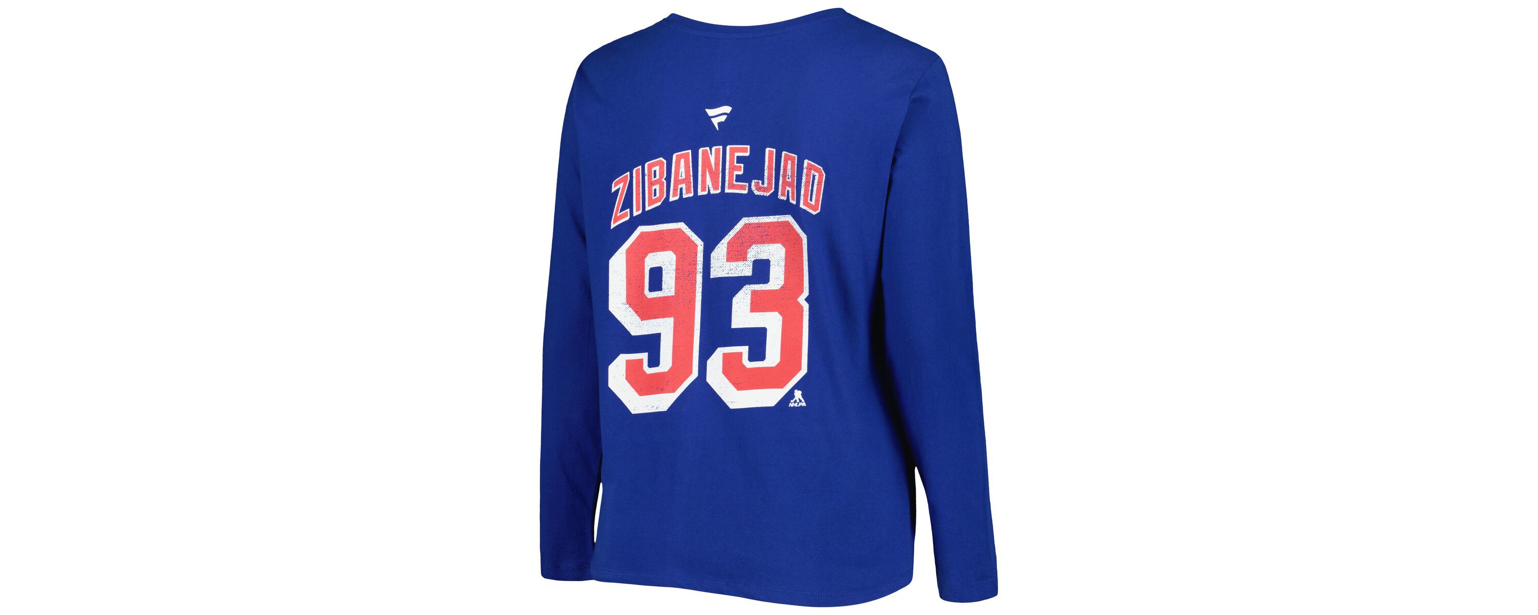 NHL Mika Zibanejad New York Rangers Plus Size Name & Number Long Sleeve T-Shirt