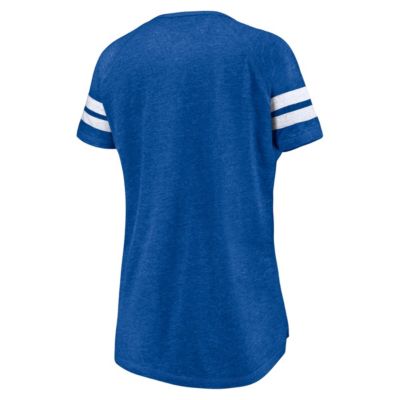 MLB Fanatics Los Angeles Dodgers Quick Out Tri-Blend Raglan Notch Neck T-Shirt