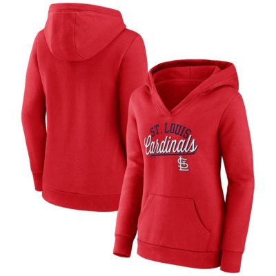 MLB Fanatics St. Louis Cardinals Simplicity Crossover V-Neck Pullover Hoodie