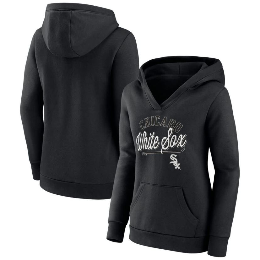 Chicago White Sox MLB Fanatics Chicago Sox Simplicity Crossover V-Neck Pullover Hoodie
