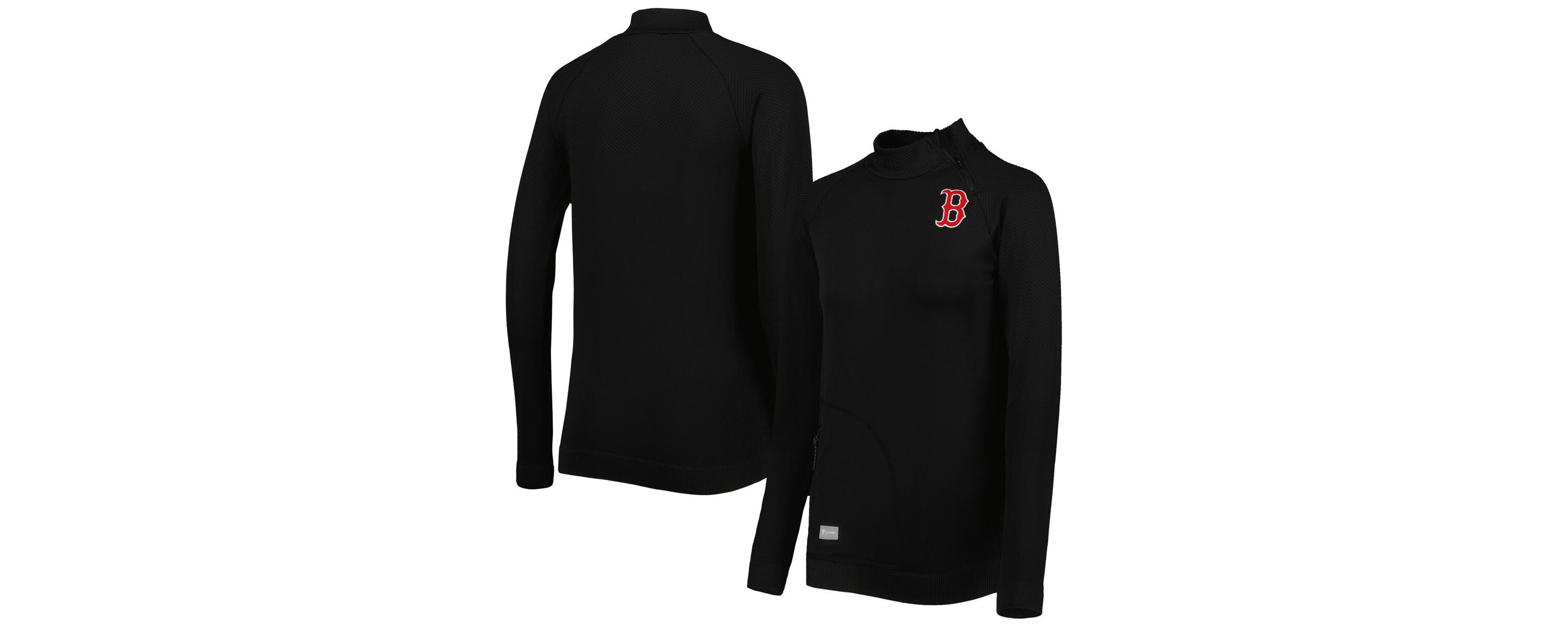 Boston Red Sox MLB Boston Sox Verse Asymmetrical Raglan Tri-Blend Quarter-Zip Jacket
