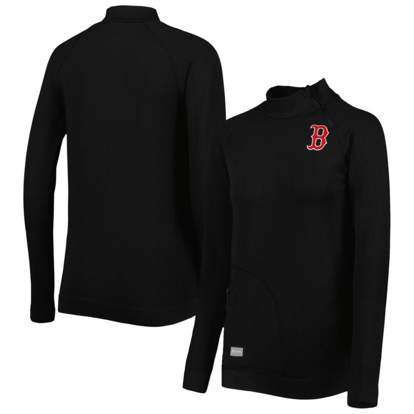 Boston Red Sox MLB Boston Sox Verse Asymmetrical Raglan Tri-Blend Quarter-Zip Jacket