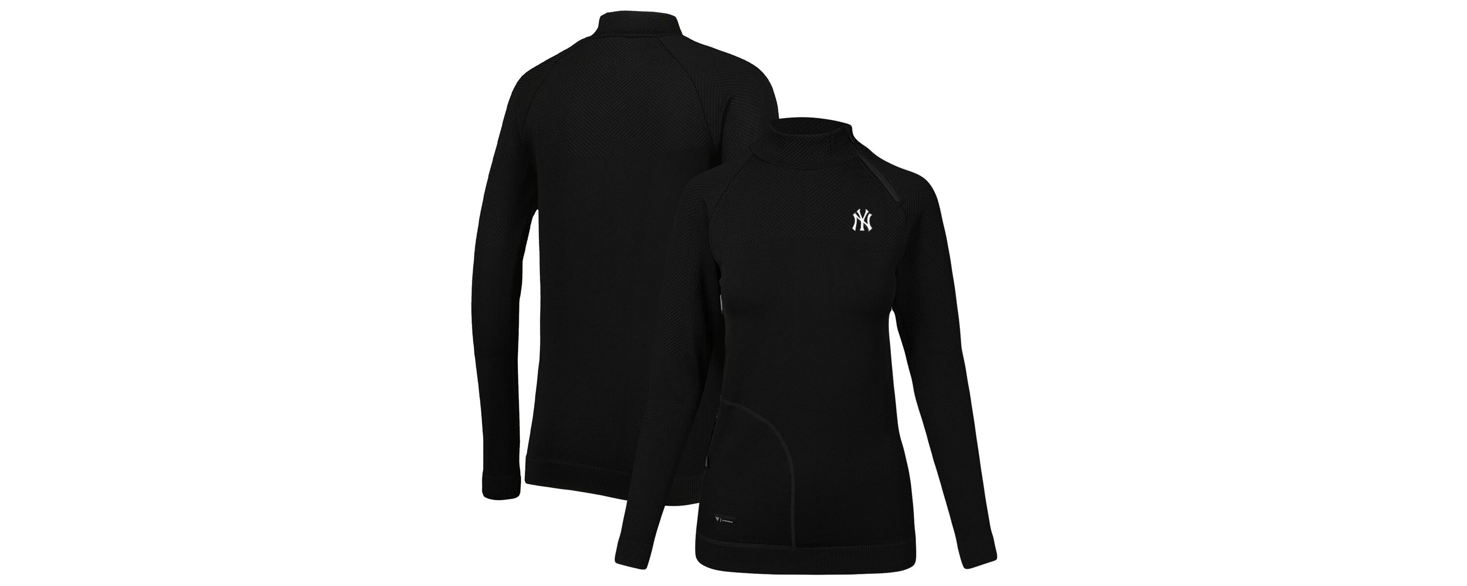 MLB New York Yankees Verse Asymmetrical Raglan Tri-Blend Quarter-Zip Jacket