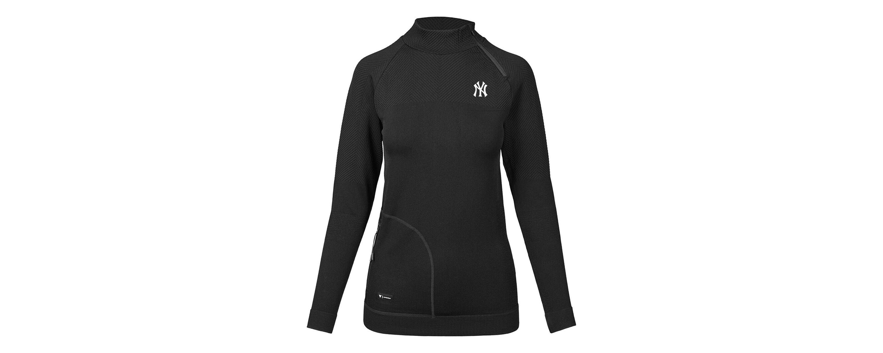 MLB New York Yankees Verse Asymmetrical Raglan Tri-Blend Quarter-Zip Jacket