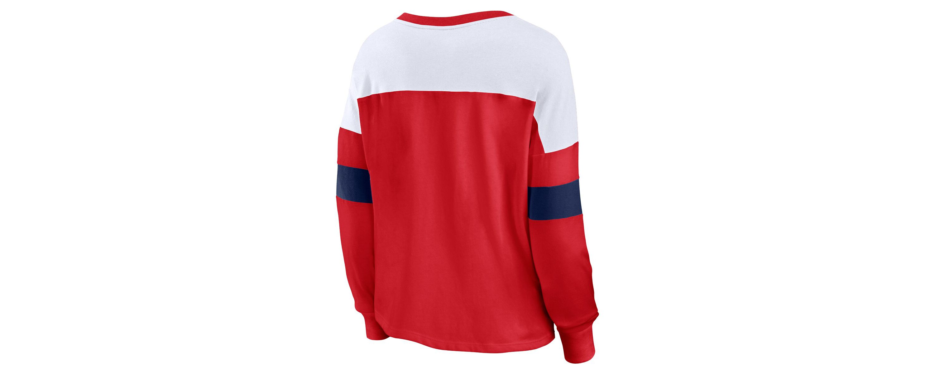 MLB Fanatics St. Louis Cardinals Even Match Lace-Up Long Sleeve V-Neck T-Shirt