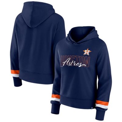 Women's MLB Fanatics Houston Astros Over Under Pullover Hoodie, Navy Blue, 3XL