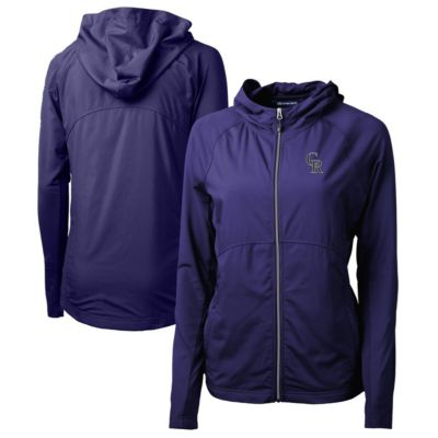 Cutter & Buck MLB Colorado Rockies Adapt Eco Knit Hybrid Recycled Full-Zip Hoodie
