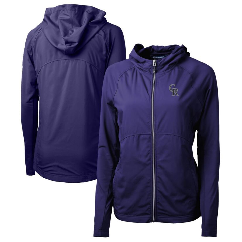 MLB Colorado Rockies Adapt Eco Knit Hybrid Recycled Full-Zip Hoodie