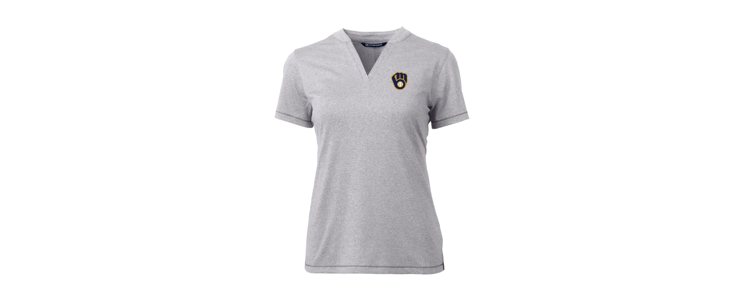 MLB Milwaukee Brewers DryTec Forge Stretch V-Neck Blade Top
