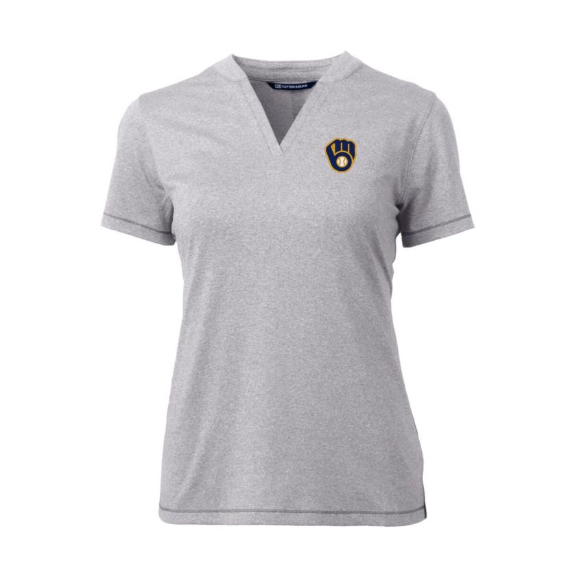 MLB Milwaukee Brewers DryTec Forge Stretch V-Neck Blade Top