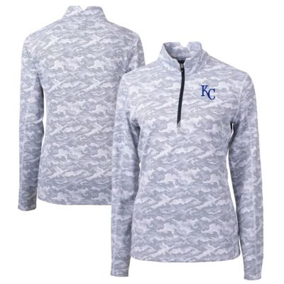 MLB Kansas City Royals Traverse Print Stretch Quarter-Zip Pullover Top