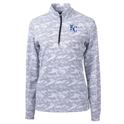 MLB Kansas City Royals Traverse Print Stretch Quarter-Zip Pullover Top