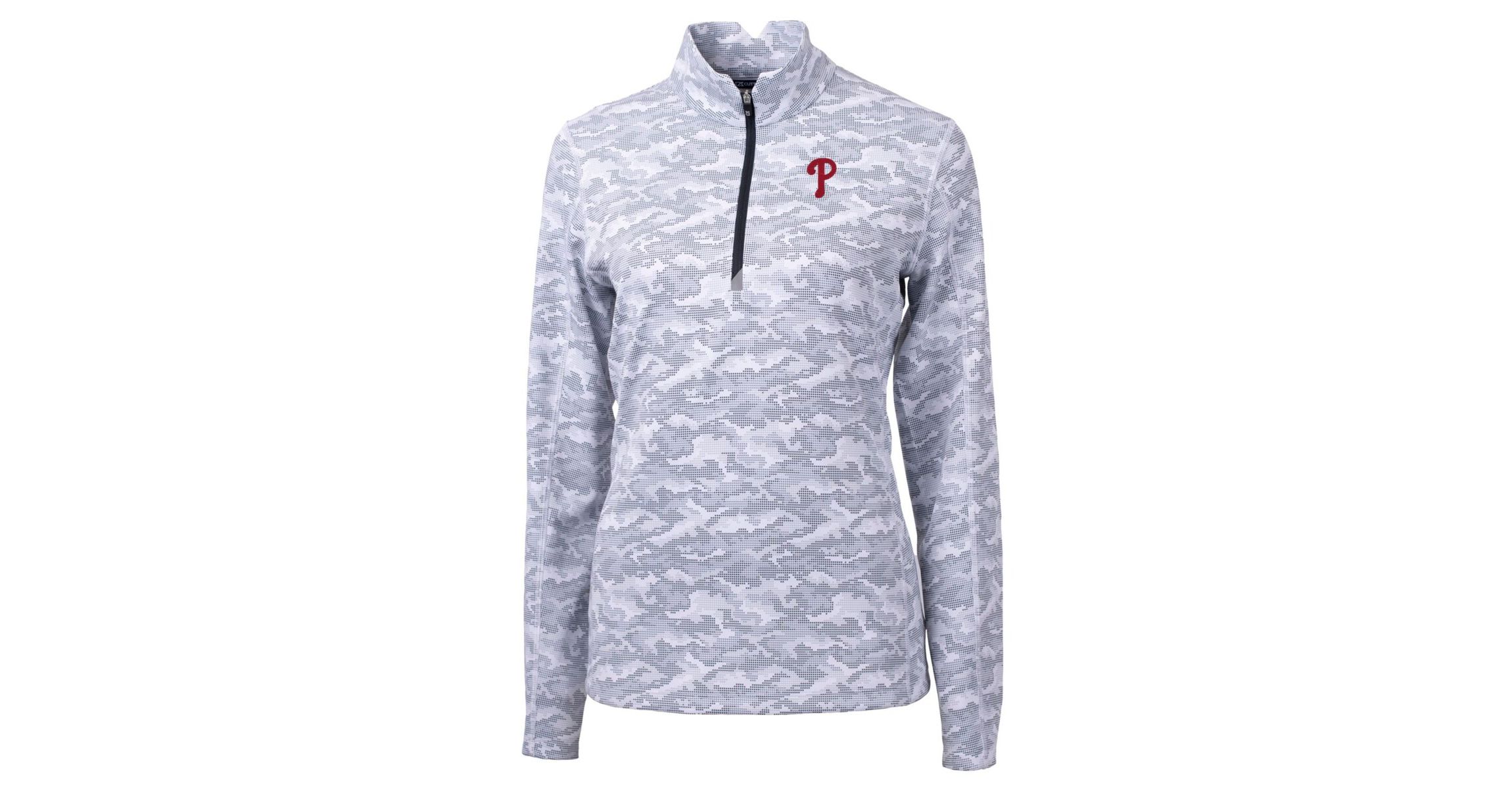 MLB Philadelphia Phillies Traverse Print Stretch Quarter-Zip Pullover Top