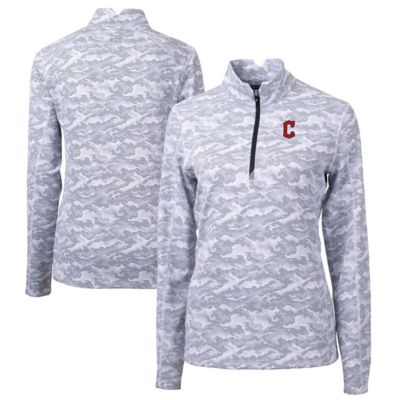 MLB Cleveland Guardians Traverse Print Stretch Quarter-Zip Pullover Top