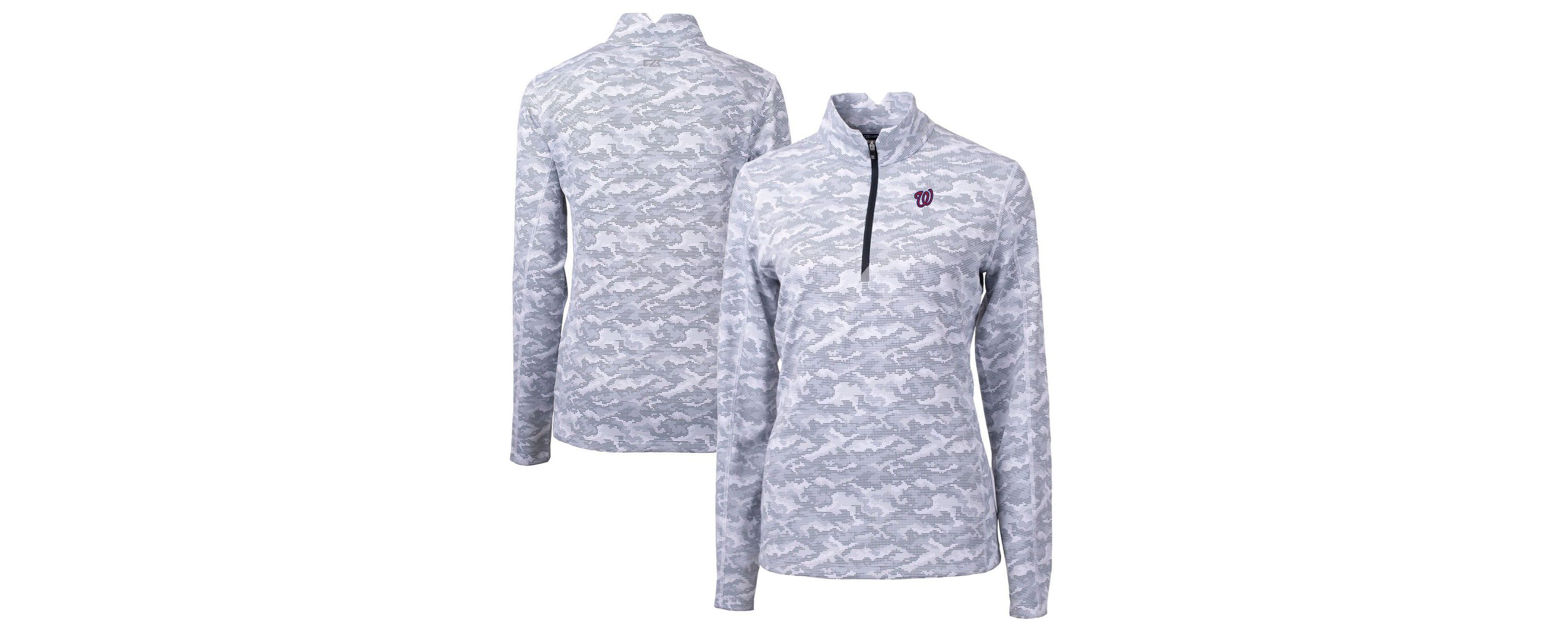 MLB Washington Nationals Traverse Print Stretch Quarter-Zip Pullover Top