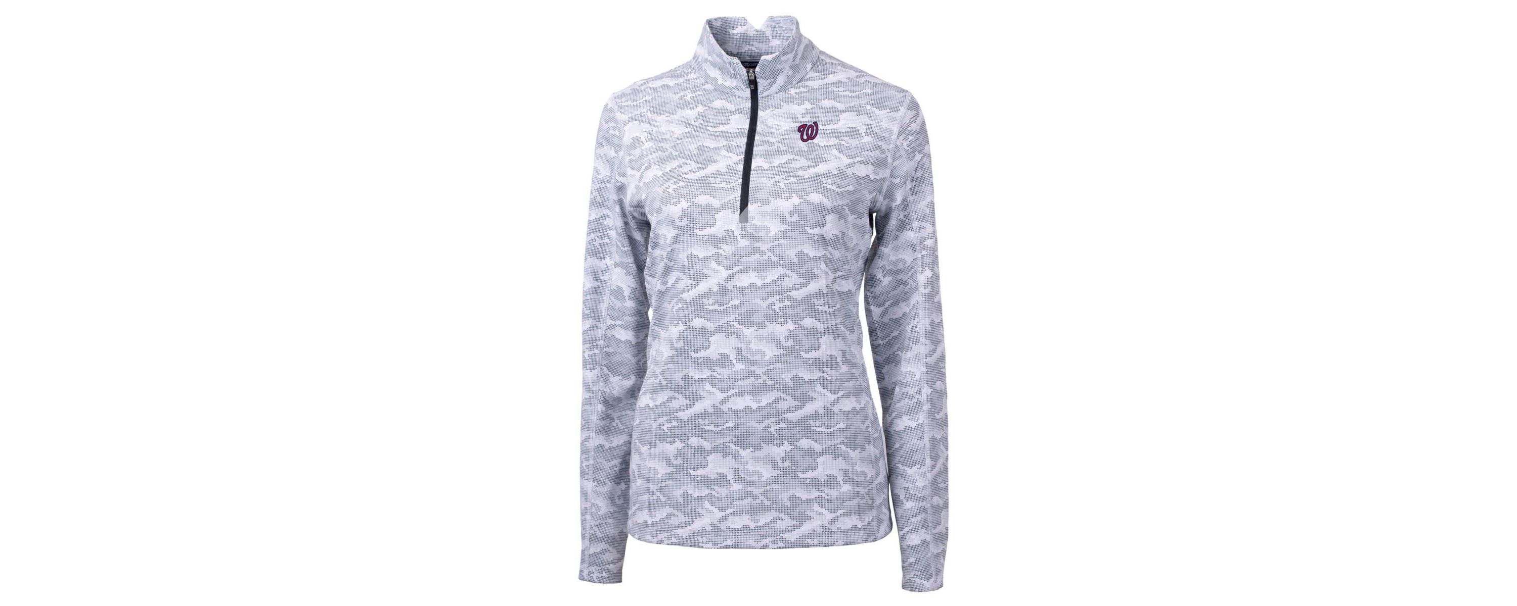 MLB Washington Nationals Traverse Print Stretch Quarter-Zip Pullover Top