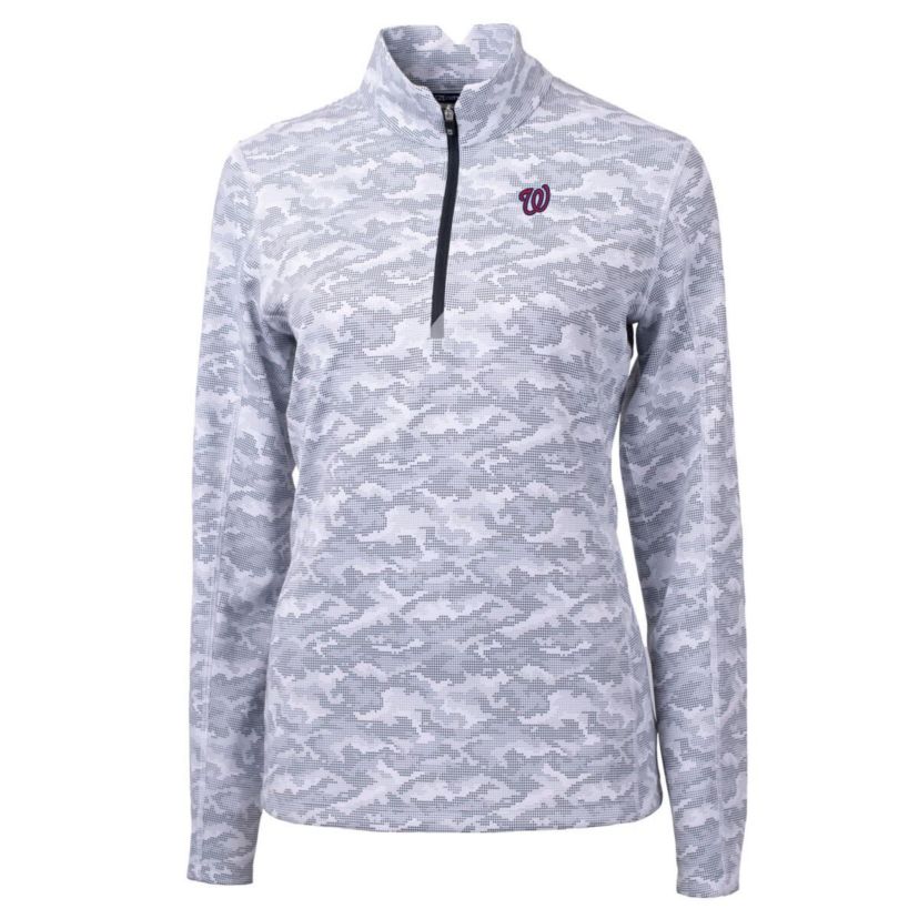 MLB Washington Nationals Traverse Print Stretch Quarter-Zip Pullover Top